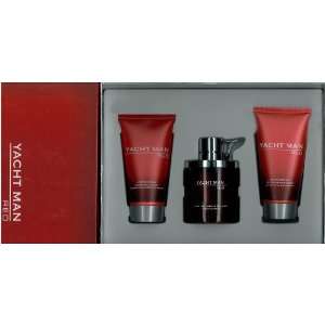 Yacht Man Red Gift Set 3 Pieces (3.4 fl. oz. Eau De Toilette Spray + 5 