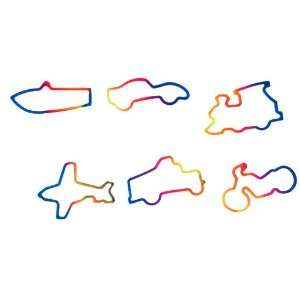  Tie Dye Transportation Shaped Rubber Bands: Toys & Games
