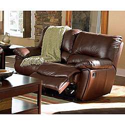 Clayton Chocolate Bi cast Leather Double Recliner Loveseat   