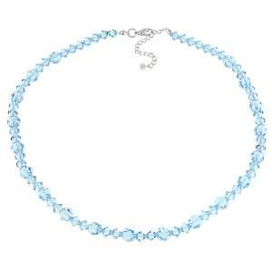  Crystale Silvertone Blue Crystal Necklace Jewelry