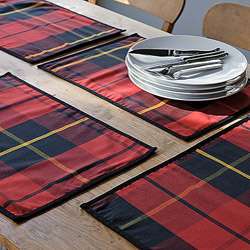 Holiday Plaid Placemat Set (Set of 4)  Overstock