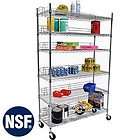   Storage NSF 6 Tier 48” Wide Wire Shelving Rack Home Garage Pantry