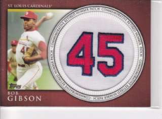 2012 Topps Bob Gibson Commemorative Retired Number Patch  