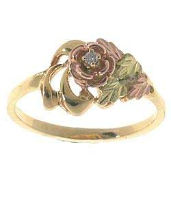 Black Hills Gold Diamond Rose Ring  