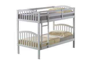 Eco Friendly Hardwood T/T Arch Mission Bunk Bed White  