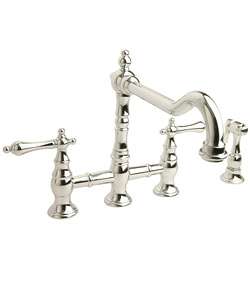   Traditional Polished Chrome Bridge Kitchen Faucet  Overstock