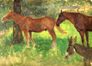 HORSES Oil Painting A.H.BERENS c1910  