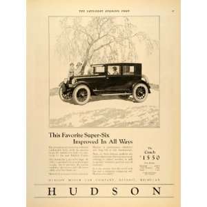  1924 Ad Hudson Car Company Super Six Coach Detroit 