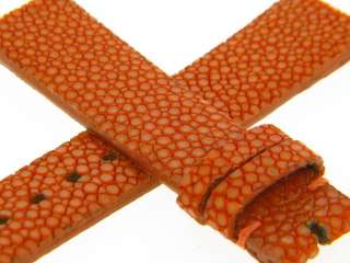   Lacroix 17mm Dark Orange Genuine Stingray Leather Watch Band Strap