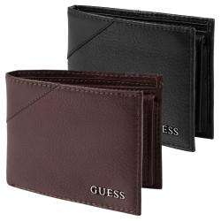 Guess Mens Textured Bi Fold Passcase Wallet  