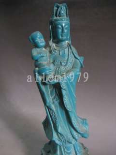 Chinese antique junoesque turquoise buddha  