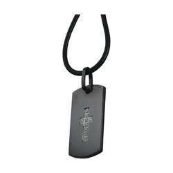 Stainless Steel Dog Tag with Cross Necklace  Overstock