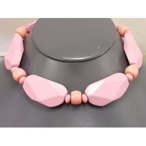 Fashion Chic Pink Turquoise Bead Necklace Earrings