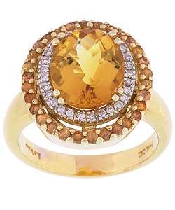 Encore by Le Vian 14k Gold Citrine Diamond Ring  Overstock
