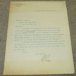   Johnson typed letter Signed Yankees HOF D. 1931 COA Baseball content