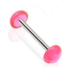 com 14g Surgical Steel Pink Tongue Ring Retainer Barbell Body Jewelry 