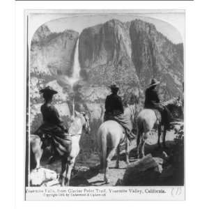Historic Print (M) Yosemite Falls, from Glacier Point Trail, Yosemite 