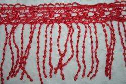 RED Fringe victorian LACE Venise trim 5.5 wide  