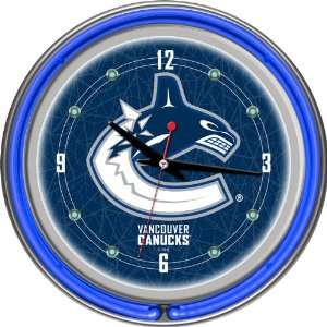   Clock   14 inch Diameter   Game Room Products Neon Clocks NHL   Hockey