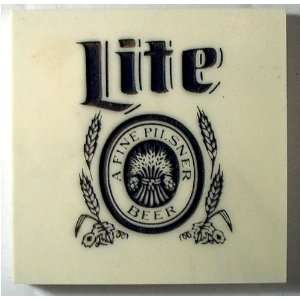 Miller Lite Embossed Stone Coaster Set
