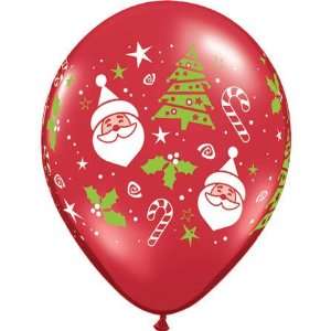  11 Santa & Christmas Tree Around Balloons (100 ct) (100 