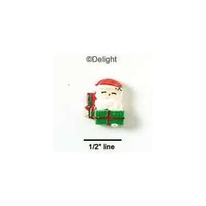  0069B ctlf   Mini Santa with Present   Flat Back Resin 