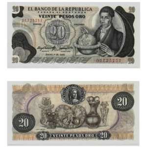  Colombia 1982 20 Pesos Oro, Pick 409d 