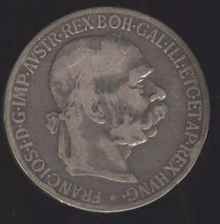 AUSTRIA SILVER COIN 5 CORONES 1900 BEAUTIFUL  