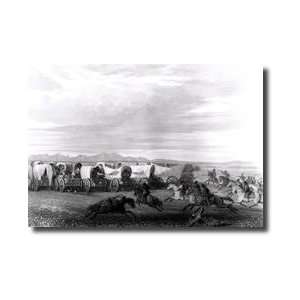 Emigrants Attacked By The Comanches Engraved By John Smith Giclee 