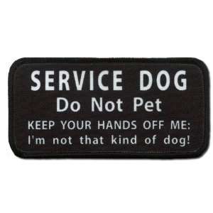   OFF Service DOG DO NOT PET Medical 2.5 x5 inch Black Rim Sew on Patch