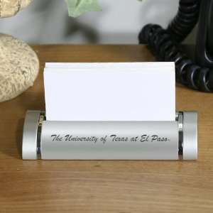 UTEP Miners Metallic Brushed Business Card Holder:  Sports 