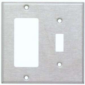 : Stainless Steel Metal Wall Plates 2 Gang 1 Toggle 1 GFCI Stainless 