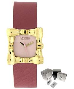 Moschino I Love Presents Mauve Strap Watch  