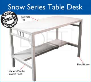 Snow Series Metal Powder Coated White Table Desk  