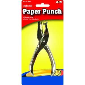  A&W Products Single Hole Paper Punch with Scrap Catcher 