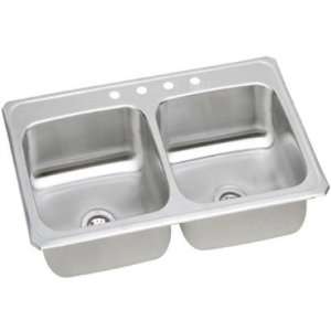   Rim Double Bowl 20 Gauge Stainless Steel Sink With 1