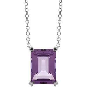  10.80 Carat Amethyst and Sterling Silver Necklace Jewelry