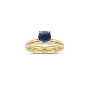  1.01 Cts Blue Sapphire Engagement & Wedding Ring Set in 