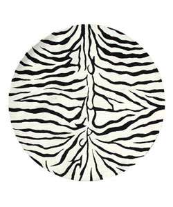 Hand tufted Zebra Stripe Wool Rug (8 ft Round)  Overstock