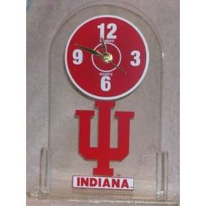  ZaMeks Indiana Hoosiers NCAA Licensed Desk Clock: Sports 
