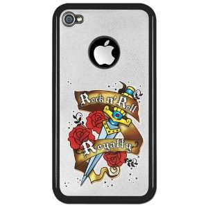   iPhone 4 or 4S Clear Case Black Rock N Roll Royalty 