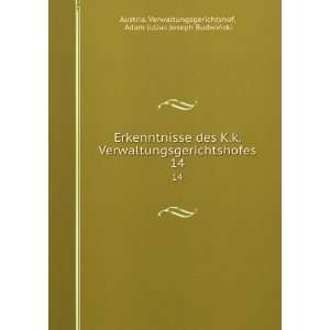   Adam Julius Joseph BudwiÅski Austria. Verwaltungsgerichtshof Books