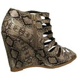 Coconuts Womens Oliver Snake Print Wedge Sandals  Overstock