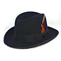 Ferrecci Mens Godfather Navy Wool Fedora Hat 