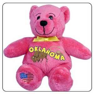  Oklahoma Symbolz Plush Pink Bear Stuffed Animal: Toys 