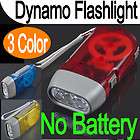 Color Dynamo Wind Up Flashlight Torch Light Hand Press Crank NR 