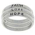Sterling Silver Faith/ Love/ Hope Stackable Ring Set  Overstock