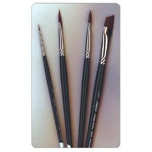  Silver Brush Ruby Satin Basic Brush Set of 4   Acrylic/Oil 