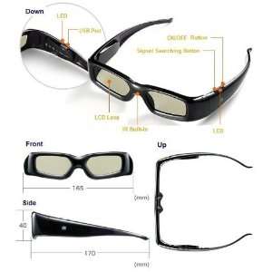   3D Universal Rechargeable Infrared Active Shutter Glasses For 3D HDTVs