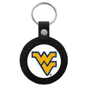 West Virginia Mountaineers NCAA Classic Logo Leather Key Tag  
